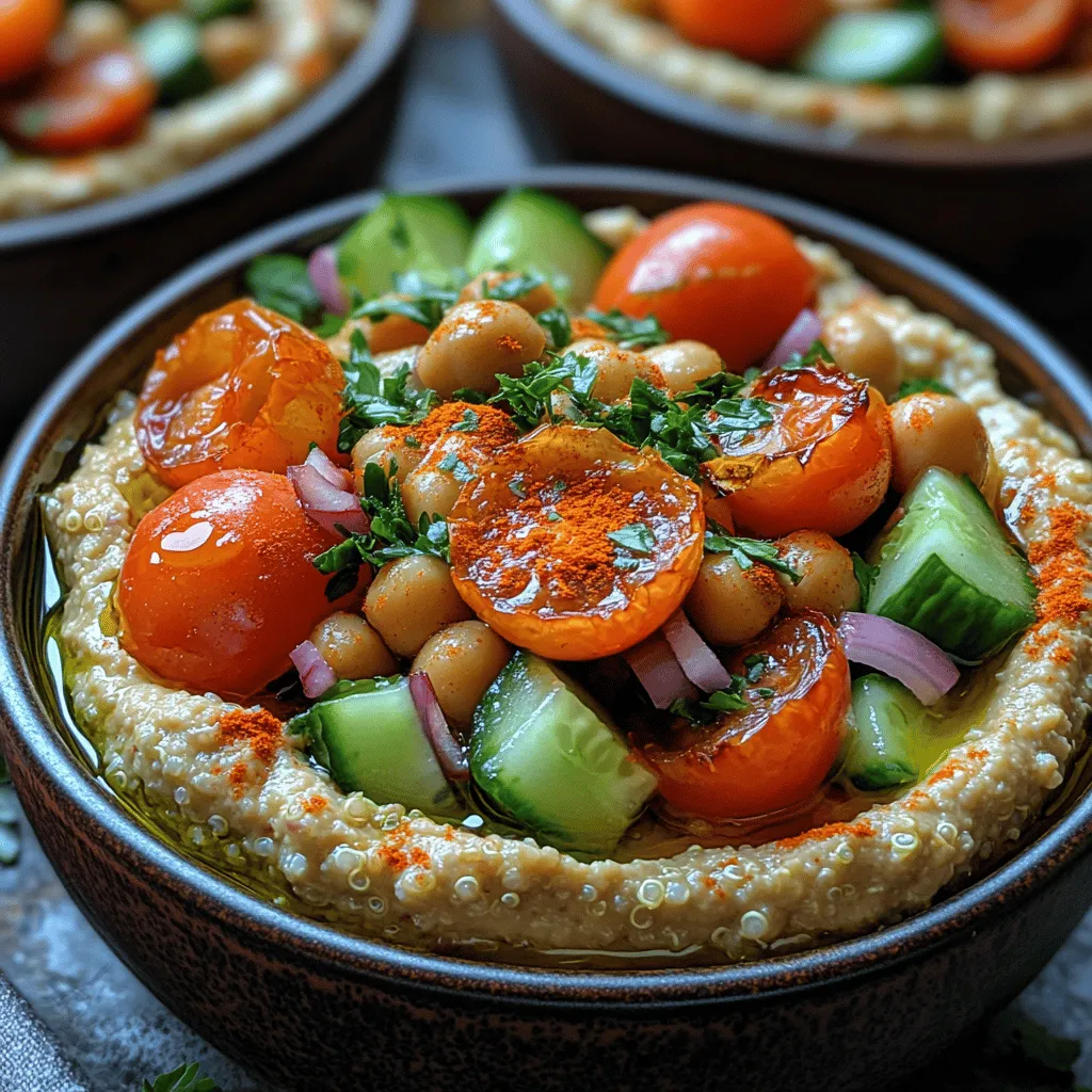 Hummus has taken the culinary world by storm, celebrated not only for its rich, creamy texture but also for its versatility as a dish that can fit seamlessly into various cuisines. From classic Mediterranean spreads to innovative fusion recipes, hummus is a beloved staple across the globe. This savory roasted garlic hummus bowl elevates the traditional dip into a complete meal, showcasing a harmony of flavors and textures that are sure to please both vegetarians and meat-eaters alike.