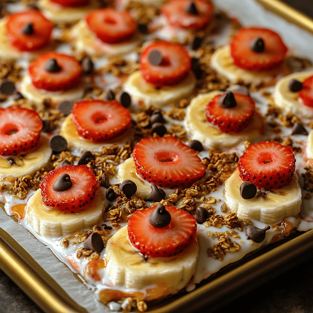 One of the standout features of Frozen Strawberry Banana Bark is its adaptability. It caters to various dietary preferences, making it an excellent choice for those who are vegan, gluten-free, or simply looking to incorporate more fruits into their diets. Its visual appeal, with vibrant colors and textures, also makes it a hit among children, encouraging them to enjoy a healthy snack without even realizing it. When it comes to family-friendly recipes, this one checks all the boxes: it’s simple to prepare, requires minimal ingredients, and can be a fun activity to involve kids in the kitchen.