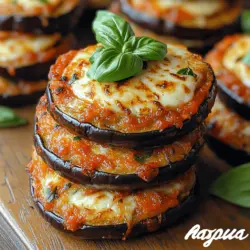 Mini Eggplant Parmesan Stacks are a delightful twist on the classic Italian dish, offering a fresh and vibrant presentation perfect for any occasion. This recipe combines thinly sliced, baked or fried eggplant with layers of rich marinara sauce and gooey mozzarella cheese, creating a delicious appetizer or side dish that everyone will enjoy. The beauty of these stacks lies not only in their flavor but also in their capability to showcase the beloved Mediterranean vegetable—eggplant.