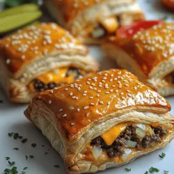 Before diving into the preparation steps, it’s essential to understand the core ingredients that contribute to the overall flavor and texture of these Mini Cheeseburger Puff Pastries. Each ingredient plays a crucial role in creating a delicious and satisfying bite.