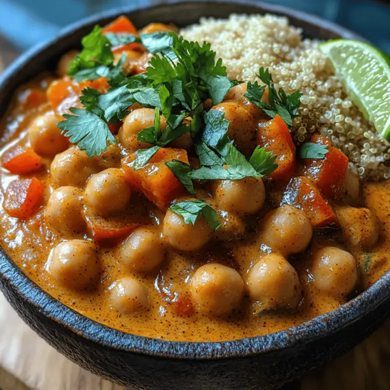If you're looking for a dish that transports your taste buds straight to a sun-kissed paradise, look no further than Tropical Bliss Coconut Curry Chickpea Stew. This vibrant and hearty stew is an irresistible blend of tropical flavors, bringing together the creaminess of coconut milk with the earthiness of chickpeas, all enveloped in a fragrant curry sauce. It's not just a treat for your palate; it’s also a nourishing meal that can easily cater to a variety of dietary preferences, making it a beloved option for vegans, vegetarians, and anyone seeking a delicious, plant-based meal.