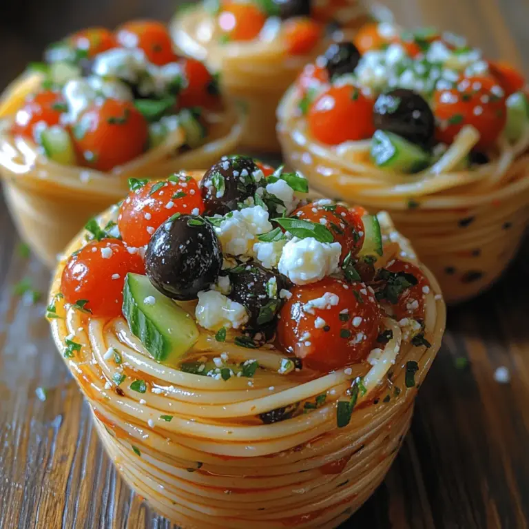 As the warm sun graces the longer days of summer, there's nothing quite like a refreshing dish to complement the season's vibrant atmosphere. Enter the Chilled Zesty Spaghetti Salad Cups—an innovative and delightful way to enjoy pasta in a light and zesty format. These salad cups are not only visually appealing but also bursting with flavor, making them an ideal choice for picnics, barbecues, or any gathering that calls for a deliciously satisfying dish without being overly heavy.