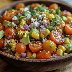 To craft the perfect Corn & Tomato Fiesta Salad, it’s essential to understand the key components that contribute to its delightful taste and texture. Each ingredient plays a vital role and brings its own unique benefits to the table. Let’s delve into the ingredients that make this salad a standout dish.