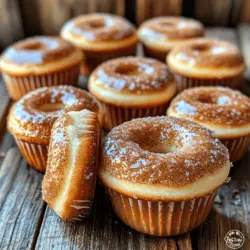 Cinnamon sugar donut muffins have captured the hearts of many dessert enthusiasts and breakfast lovers alike. These delightful treats combine the best aspects of traditional donuts and muffins, offering a unique texture that is both fluffy and decadent. With their warm cinnamon flavor and sweet sugar coating, they provide a comforting indulgence that appeals to both children and adults. Whether enjoyed with a cup of coffee in the morning or as an afternoon snack, cinnamon sugar donut muffins are versatile and delightful.