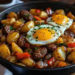Start your day on the right foot with a delightful Hearty Sausage & Potato Breakfast Skillet. This one-pan meal is not only easy to prepare but also loaded with flavor and nutrition. Featuring crispy potatoes, savory sausage, and perfectly cooked eggs, this recipe is designed to satisfy your morning hunger while providing a hearty dose of comfort.
