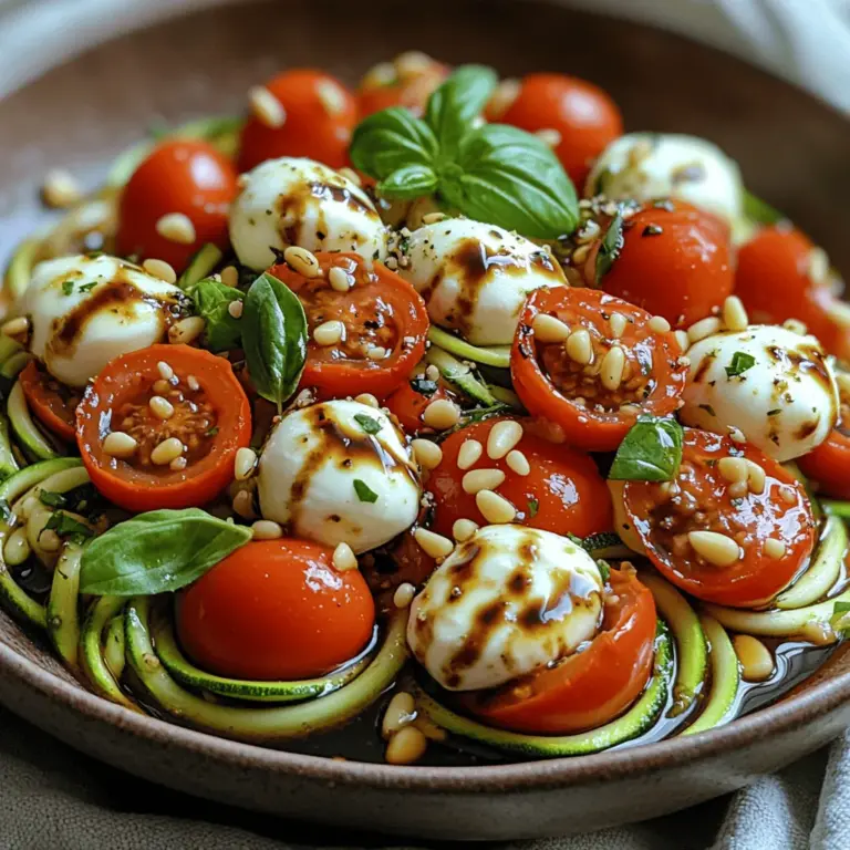 As we venture deeper into the vibrant world of culinary creations, one dish that stands out for its refreshing taste and healthy profile is the Zesty Zucchini Noodle Caprese. This delightful dish fuses the classic Italian Caprese salad with the innovative twist of zucchini noodles, making it a perfect option for those seeking a light yet satisfying meal. With the emphasis on seasonal vegetables and fresh ingredients, this recipe not only tantalizes the taste buds but also contributes to a nutritious diet.