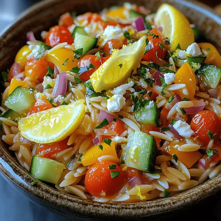 As the sun shines and temperatures rise, the desire for light, refreshing meals becomes paramount. Enter the Zesty Chilled Lemon Orzo Bowl—a vibrant and satisfying dish that perfectly marries the bright zing of lemon with the wholesome heartiness of orzo pasta. This delightful recipe is not just a feast for the eyes but also a harmonious blend of fresh vegetables, zesty herbs, and tangy dressing that evokes the essence of summer dining. Whether you are looking for a light lunch, a side dish for a backyard barbecue, or a centerpiece for a picnic, this orzo bowl has got you covered.