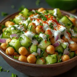Welcome to a culinary journey where vibrant flavors meet refreshing textures! The Crisp Cucumber Chickpea Yogurt Salad is not just a dish; it’s an experience that encapsulates the essence of health and satisfaction. This delightful salad, brimming with wholesome ingredients, stands out as an ideal choice for a light lunch, a standout side dish for gatherings, or a nutritious snack that keeps you energized throughout the day.