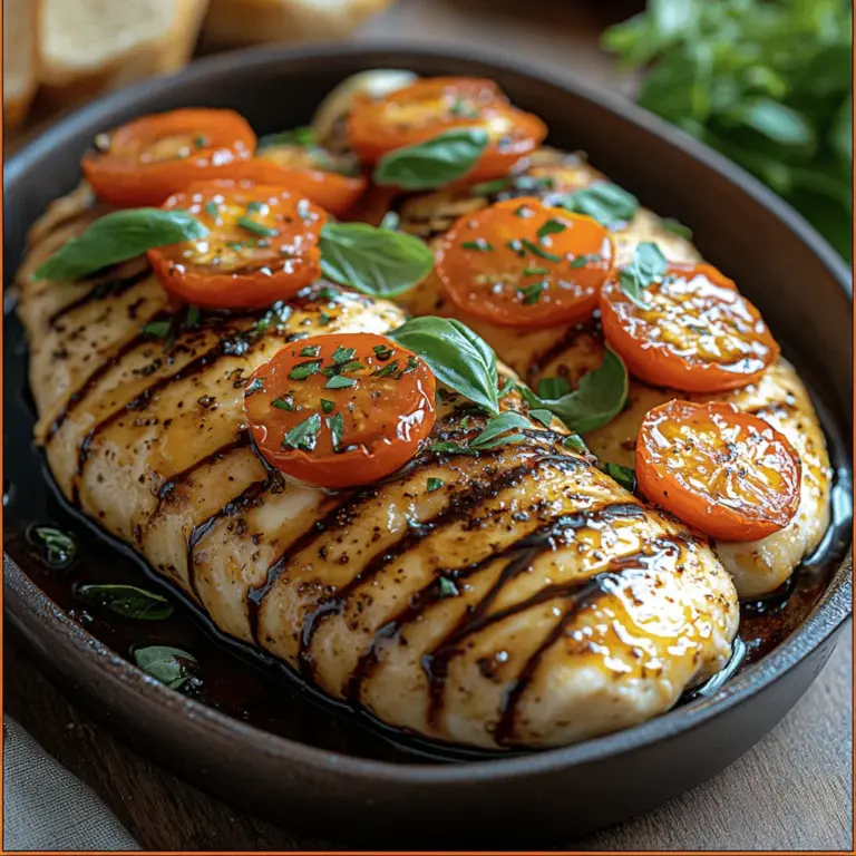 Caprese Chicken with Balsamic Glaze is a delightful and flavorful meal that brings together the vibrant colors and fresh ingredients reminiscent of a classic Caprese salad. This dish is perfect for any occasion, whether you're hosting a dinner party, preparing a family meal, or simply looking for a healthy yet hearty dinner option. With its combination of juicy chicken, creamy mozzarella, sweet cherry tomatoes, and aromatic basil, this recipe is sure to please both the health-conscious eater and those craving comfort food.