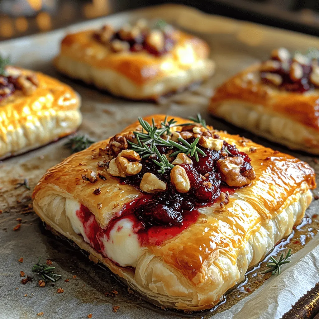 Baked Brie has gained popularity over the years, becoming a staple appetizer in many culinary repertoires. This classic dish transforms a simple wheel of Brie cheese into something extraordinary. When baked, Brie becomes soft and gooey, making it easy to spread on crackers or bread. Pairing it with sweet and tangy cranberry sauce elevates the flavor profile, while the addition of puff pastry adds a delightful crunch. Whether you are hosting a festive gathering or simply indulging in a quiet evening, these baked Brie bites are sure to wow your guests and satisfy your palate.