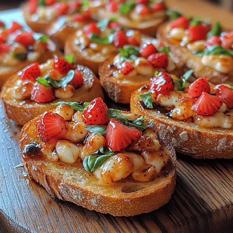 A delightful fusion of sweet and savory, Strawberry Basil Bruschetta is an exquisite appetizer that showcases the vibrant flavors of fresh strawberries and aromatic basil. This recipe is more than just a dish; it embodies the essence of summer, celebrating the bounty of seasonal produce. Perfect for summer gatherings, picnics, or as a light snack, this bruschetta combines simple ingredients into a visually stunning and delicious creation.