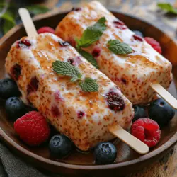 Berry Bliss Greek Yogurt Pops are not just another frozen dessert; they are a wholesome treat packed with health benefits. Made with Greek yogurt, known for its high protein content and probiotics, these pops provide a satisfying snack without the guilt associated with traditional ice cream. The addition of fresh berries infuses these pops with natural sweetness and vivid colors, making them visually appealing and delicious.