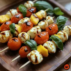 As the summer sun shines brightly and the days grow longer, our culinary cravings shift toward lighter, fresher fare that celebrates the vibrant bounty of seasonal produce. Summer salads and appetizers become the stars of our dining tables, offering a delightful way to appreciate the flavors of the season. Among the myriad of options, Peach Caprese Salad Skewers stand out, providing a refreshing twist on the classic Caprese salad. This innovative dish artfully combines the juicy sweetness of ripe peaches with the creamy richness of fresh mozzarella and the bright acidity of cherry tomatoes, all elevated by aromatic basil and a drizzle of balsamic glaze. Perfect for warm-weather gatherings, these skewers not only tantalize the taste buds but also create a visual feast with their vibrant colors.