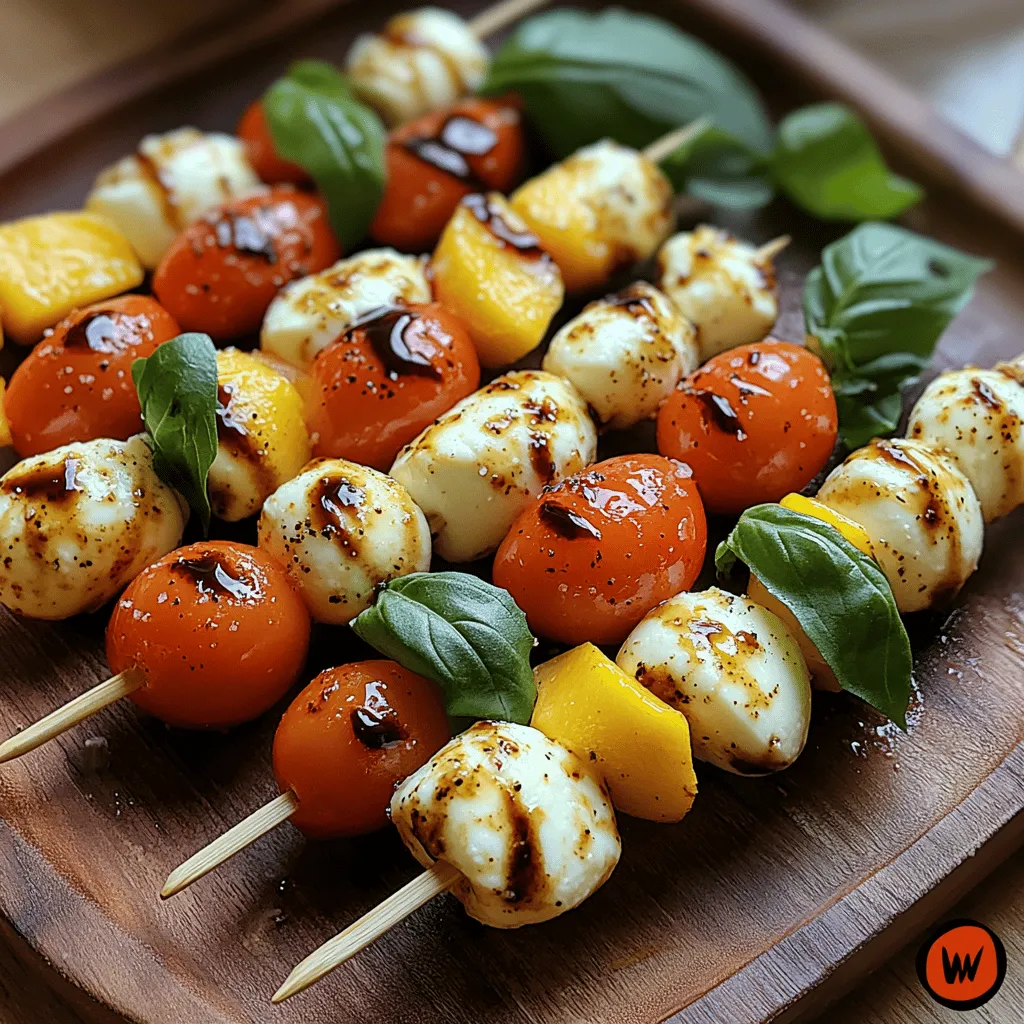 As the summer sun shines brightly and the days grow longer, our culinary cravings shift toward lighter, fresher fare that celebrates the vibrant bounty of seasonal produce. Summer salads and appetizers become the stars of our dining tables, offering a delightful way to appreciate the flavors of the season. Among the myriad of options, Peach Caprese Salad Skewers stand out, providing a refreshing twist on the classic Caprese salad. This innovative dish artfully combines the juicy sweetness of ripe peaches with the creamy richness of fresh mozzarella and the bright acidity of cherry tomatoes, all elevated by aromatic basil and a drizzle of balsamic glaze. Perfect for warm-weather gatherings, these skewers not only tantalize the taste buds but also create a visual feast with their vibrant colors.