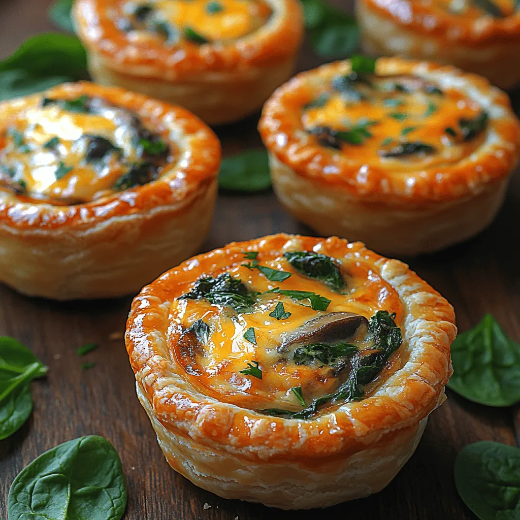 Quiche is a culinary marvel that transcends traditional meal boundaries, making it an ideal dish for breakfast, brunch, or even a light dinner. Its versatility allows for endless variations, all while maintaining a delightful flavor profile that appeals to many. One particularly appealing option is the Savory Spinach Mushroom Quiche Cups, which are not only delicious but also packed with nutritious ingredients. By incorporating fresh spinach and earthy mushrooms, these quiche cups present a delightful balance that satisfies both taste buds and health-conscious eaters. Additionally, the use of pre-made puff pastry simplifies the preparation process, ensuring that even novice cooks can create this delightful dish with ease.