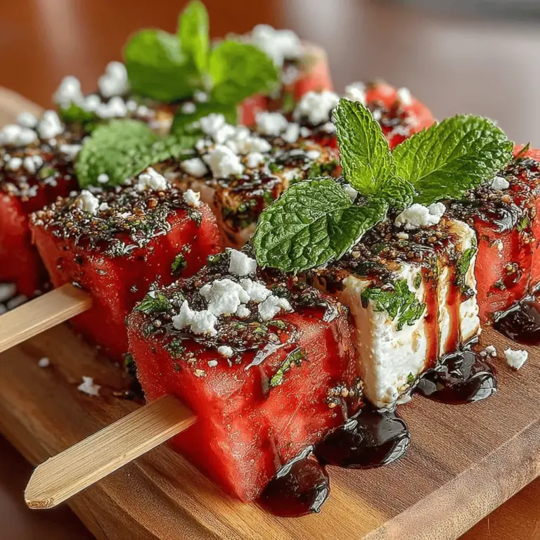 As the days get warmer and the sun shines brighter, our cravings often shift toward refreshing, light dishes that can keep us cool and energized. One such recipe that perfectly embodies the spirit of summer is the Refreshing Watermelon Mint Feta Skewers. This vibrant dish combines the juicy sweetness of watermelon, the creamy tang of feta cheese, and the fragrant burst of fresh mint, creating a palate-pleasing experience that is both delightful and nutritious.
