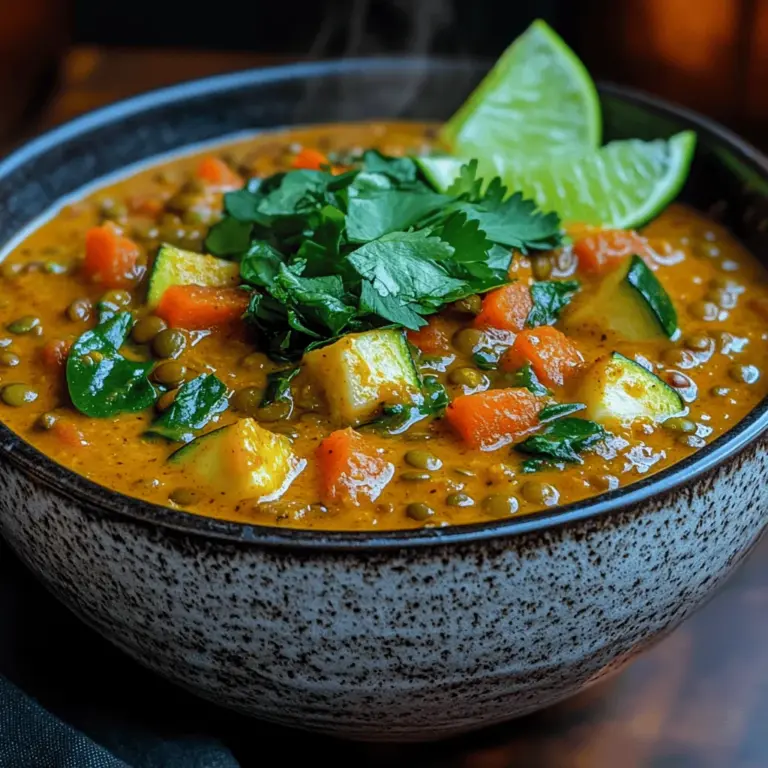 In the world of comfort food, few dishes can match the heartwarming embrace of a good stew. One such delightful option is the Tropical Bliss Coconut Curry Lentil Stew, a vibrant and hearty dish that combines the rich flavors of coconut milk with the satisfying texture of lentils. This recipe stands out not only for its comforting qualities but also for its ability to transport your taste buds to tropical locales with every spoonful.
