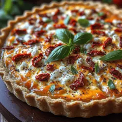Quiche has long been celebrated as a versatile dish that can effortlessly transition from breakfast to lunch, brunch, or even a light dinner. Its custardy filling, encased in a flaky crust, makes it the perfect canvas for a variety of ingredients. While traditional quiches often feature classic combinations like ham and cheese or spinach and mushroom, the Savory Sun-Dried Tomato Quiche brings a bold and tangy twist that elevates this beloved dish to new heights. Whether you’re hosting a leisurely weekend brunch, preparing a light dinner for family, or bringing a dish to a gathering, this quiche is sure to impress with its vibrant flavors and appealing presentation.