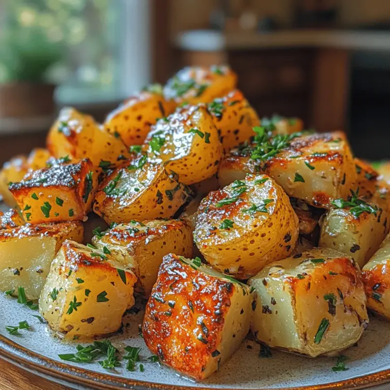 Crispy Garlic Butter Potato Cubes are a delightful dish that has gained popularity across various cultures. Rooted in traditional cooking methods, this dish embodies the essence of comfort food, combining simple ingredients to create an explosion of flavor. Its origins can be traced back to various culinary traditions that celebrate the humble potato, a staple in many households around the world. In countries like France, where garlic and butter are foundational ingredients, similar recipes have been cherished for generations. The versatility of potato cubes allows them to be enjoyed as a side dish, a snack, or even a main course when paired with proteins.