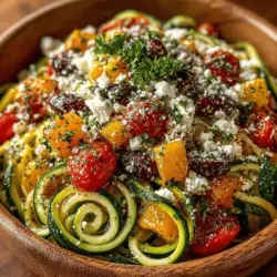 Zesty Zucchini Noodle Greek Salad