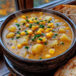 In the realm of comfort food, few dishes can match the warmth and satisfaction offered by a bowl of chowder. This Sweet Corn & Potato Bliss Chowder is a shining example, expertly combining the natural sweetness of corn with the hearty flavor of potatoes. The result is a nourishing dish that is not only easy to prepare but also brings a sense of coziness to any meal. Whether it’s a chilly winter evening or a bright summer day, this chowder provides a delightful culinary experience that's perfect for lunch or dinner.