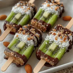 As the sun shines brighter and temperatures rise, nothing beats the delight of a refreshing frozen treat. From classic ice cream cones to fruity popsicles, these cool desserts have become synonymous with summer enjoyment. However, for those seeking a healthier alternative that doesn’t compromise on flavor, the Choco-Kiwi Delight Pops offer a unique twist. Combining the vibrant freshness of ripe kiwis with the rich indulgence of chocolate, this dessert not only satisfies your sweet tooth but also packs a nutritional punch.