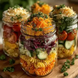 Rainbow Veggie Pasta Jars: A Colorful and Nutritious Meal