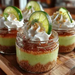 Mini key lime pie jars are a delightful and modern interpretation of the traditional key lime pie, offering a unique twist that makes them perfect for any occasion. These charming desserts present a visually appealing and portable option that caters to gatherings, parties, or simply as a personal indulgence. With their individual servings, mini key lime pie jars eliminate the need for slicing and serving, allowing you to enjoy this classic treat at your leisure.