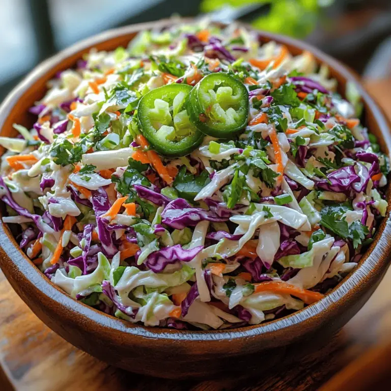 At the heart of this slaw are fresh vegetables that provide both crunch and nutritional benefits. Commonly used ingredients include: