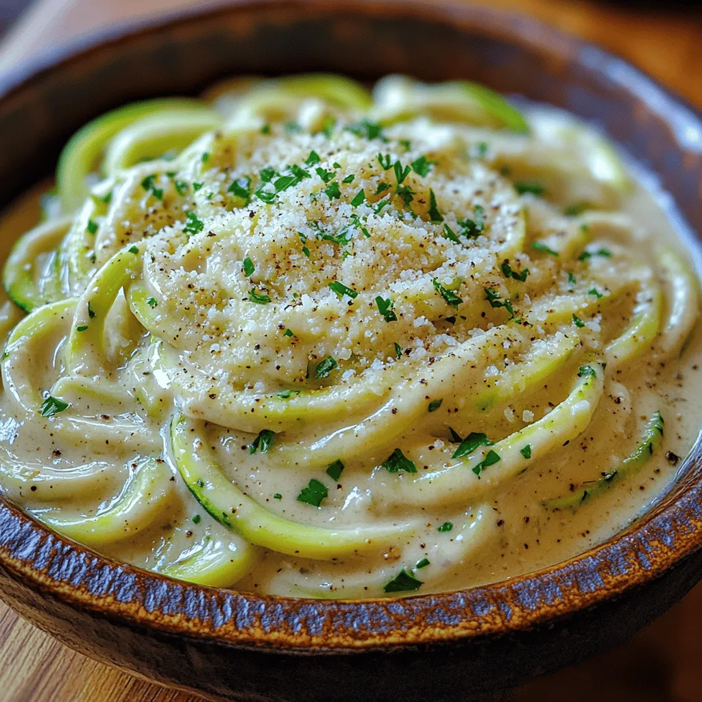 Exploring healthy alternatives to traditional comfort foods can be a delightful culinary adventure. One such innovation is the Zucchini Noodle Alfredo Delight, a plant-based twist on the classic creamy Alfredo pasta. This dish not only reimagines a beloved favorite but also showcases the versatility of zucchini, transforming it into nutritious noodles that are low in calories and rich in essential vitamins. As more individuals seek to incorporate healthier options into their diets, zucchini noodles have emerged as a popular substitute for conventional pasta, offering a way to enjoy the flavors we love without the guilt.