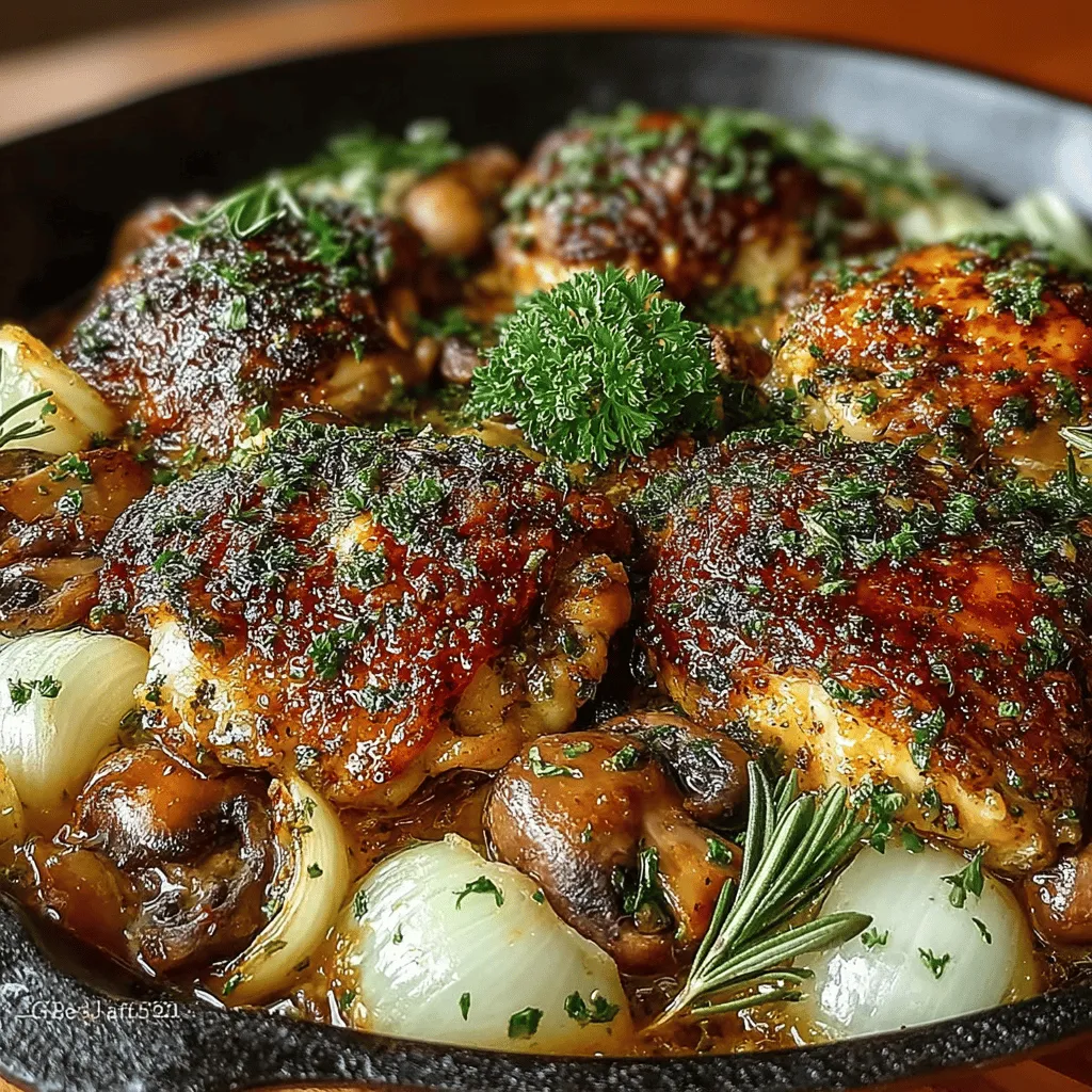 The Savory Herb Mushroom & Chicken Bake is a delightful dish that unites the tender juiciness of chicken thighs with the rich, earthy flavors of a medley of mushrooms and aromatic herbs. This comforting recipe offers more than just sustenance; it transforms your kitchen into a haven of enticing aromas that beckon you to the dinner table. Perfect for family dinners or larger gatherings, this dish is not only straightforward to prepare but also boasts a depth of flavor that will leave your guests clamoring for seconds.