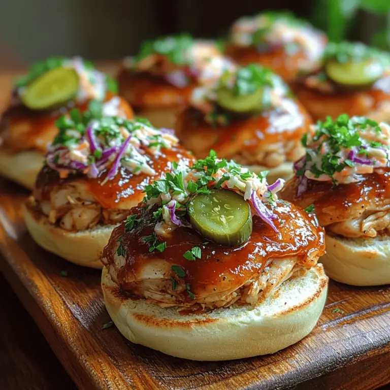 If you're on the hunt for a crowd-pleasing dish that combines convenience, flavor, and comfort, look no further than Smoky Sweet Slow Cooked BBQ Chicken Sliders. This mouthwatering recipe is not only a hit at family gatherings, parties, or game days but also a lifesaver for busy individuals and families looking to enjoy a hearty meal without spending hours in the kitchen. The beauty of this dish lies in its simplicity and the way it perfectly balances smoky and sweet flavors, making it a favorite among both adults and kids alike.