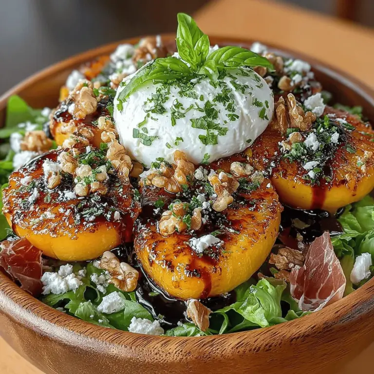 As summer unfolds, the allure of fresh produce beckons us into the kitchen to create vibrant and satisfying dishes. One such dish that perfectly encapsulates the essence of the season is the Roasted Peach and Burrata Salad. This delightful salad marries the luscious sweetness of ripe peaches with the creamy decadence of burrata cheese, resulting in a harmonious blend of flavors that is both refreshing and indulgent. Whether served at a summer gathering or enjoyed as a light meal, this salad is sure to impress with its elegant presentation and robust taste.