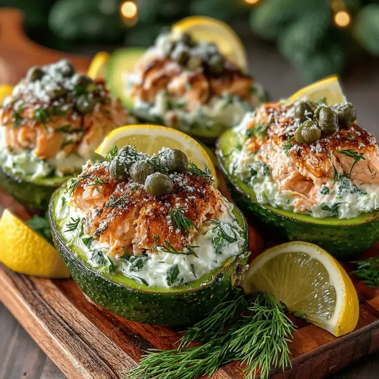 If you're seeking a dish that embodies both health and flavor, look no further than Lemon Garlic Salmon Stuffed Avocados. This innovative recipe combines the rich, creamy texture of avocados with the satisfying heartiness of salmon, creating a culinary experience that is as nutritious as it is delicious. Perfect for a light lunch, a dinner party, or even a picnic, this dish is versatile enough to fit any occasion while being simple to prepare.