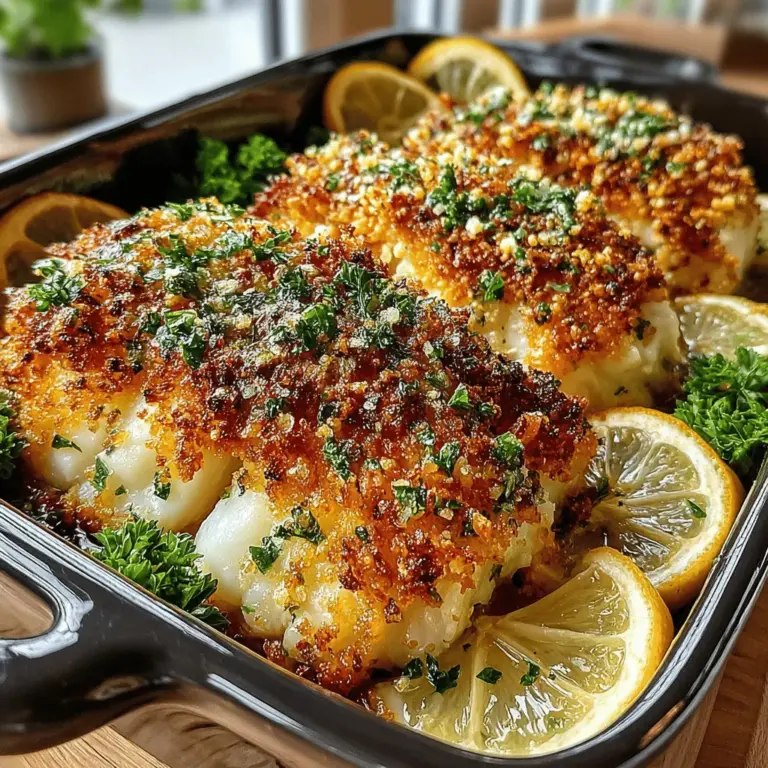 When it comes to preparing a meal that’s both delicious and nutritious, Garlic Parmesan Crusted Tilapia Bake stands out as a perfect choice. This dish is not only easy to prepare but also showcases the delicate flavor of tilapia, making it an ideal seafood option for family gatherings or dinner parties. The tantalizing combination of garlic and Parmesan cheese creates a savory crust that enhances the natural taste of the fish, ensuring every bite is full of flavor. This recipe is sure to impress your guests, while also providing a healthy alternative to heavier meat dishes.