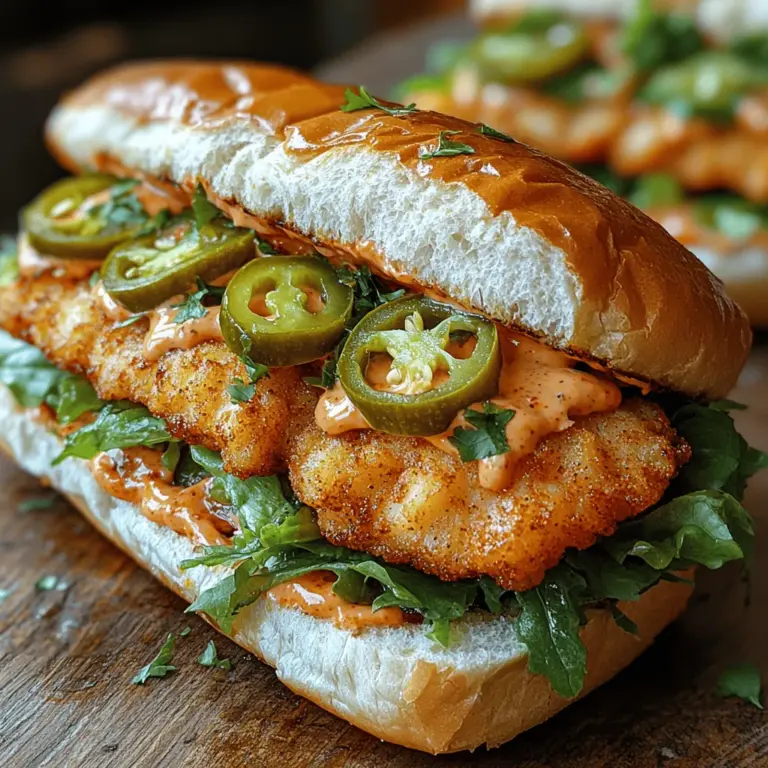 The Spicy Cajun Catfish Po’ Boy is more than just a sandwich; it’s a flavorful representation of Louisiana’s rich culinary heritage. Originating from the vibrant streets of New Orleans, the Po’ Boy has become a cherished staple, capturing the essence of Cajun and Creole cooking. Traditionally served on a crusty French bread roll, this dish combines deliciously seasoned fried catfish with fresh toppings and zesty sauces, making it a satisfying meal for any occasion.