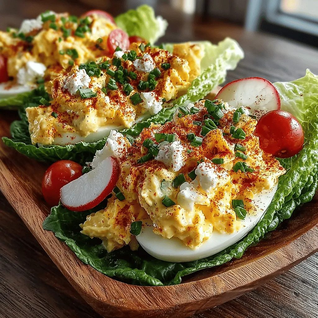 Egg salad is a beloved dish that has found its way into countless lunchboxes, picnics, and brunch spreads. Its creamy texture and delectable flavor make it a versatile choice that can be enjoyed in various forms—whether as a sandwich filling, a scoop on crackers, or even straight from the bowl. However, as health-conscious eating continues to trend, many are looking for lighter alternatives to traditional bread-based servings. Enter Chilled Egg Salad Lettuce Boats—a refreshing take that not only satisfies your cravings but also elevates your dining experience with a burst of color and crunch.
