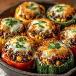 Savory Quinoa & Veggie Stuffed Peppers is a vibrant and nutritious dish that perfectly encapsulates the essence of healthy eating without sacrificing flavor. This recipe combines the earthy taste of quinoa, a versatile grain, with a medley of colorful vegetables, creating a satisfying meal that appeals to both the eyes and the palate. Whether you're on a quest for a wholesome weeknight dinner or a stunning centerpiece for a gathering, stuffed peppers are an excellent choice that can delight anyone at the table.