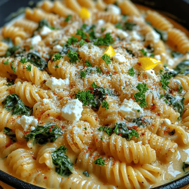 In the realm of comforting meals, few dishes offer the same allure as a creamy pasta. Enter the Creamy Spinach Feta Pasta Delight—an irresistible combination of luscious cream, vibrant spinach, and tangy feta cheese that promises to tantalize the taste buds. This dish is not only easy to prepare but also an excellent choice for a quick weeknight dinner or a cozy gathering with friends and family. With its vegetarian profile and wholesome ingredients, it caters to a variety of dietary preferences while delivering a satisfying meal that feels indulgent yet nourishing.