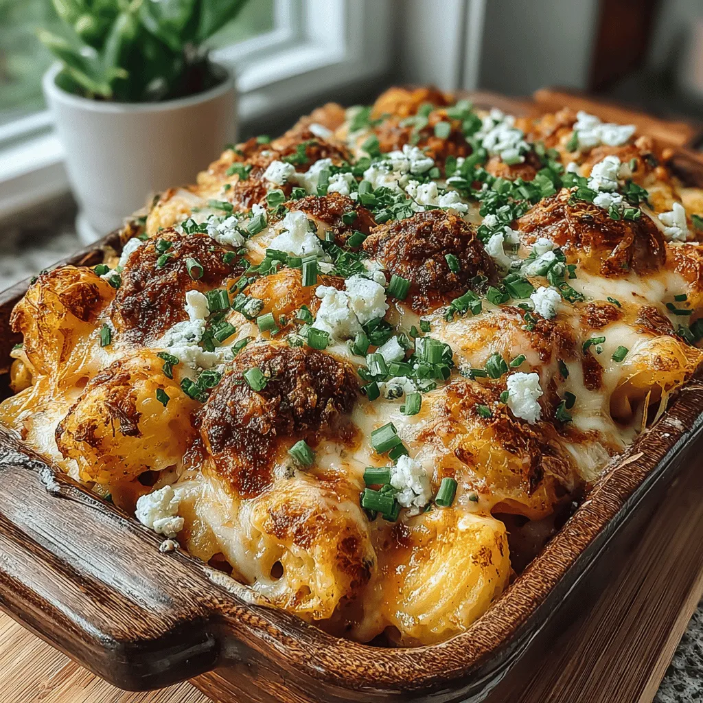 Buffalo Chickpea Mac and Cheese combines the creamy, cheesy richness of traditional mac and cheese with the bold, zesty kick of buffalo sauce. This unique recipe not only satisfies cravings for comfort food but also incorporates wholesome ingredients that elevate its nutritional profile. The inclusion of chickpeas not only adds texture but also increases the dish's protein content, making it a filling meal option that can stand on its own.