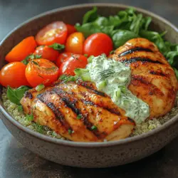 In the realm of modern cuisine, the Creamy Tzatziki Chicken Bowl stands out as a vibrant and nutritious dish that merges flavor with health. This delightful meal features tender, marinated chicken, a refreshing tzatziki sauce, and a colorful array of fresh vegetables. It’s not just a feast for the taste buds; it embodies the essence of wholesome eating, making it an appealing choice for those seeking to balance flavor with nutrition in their everyday lives.