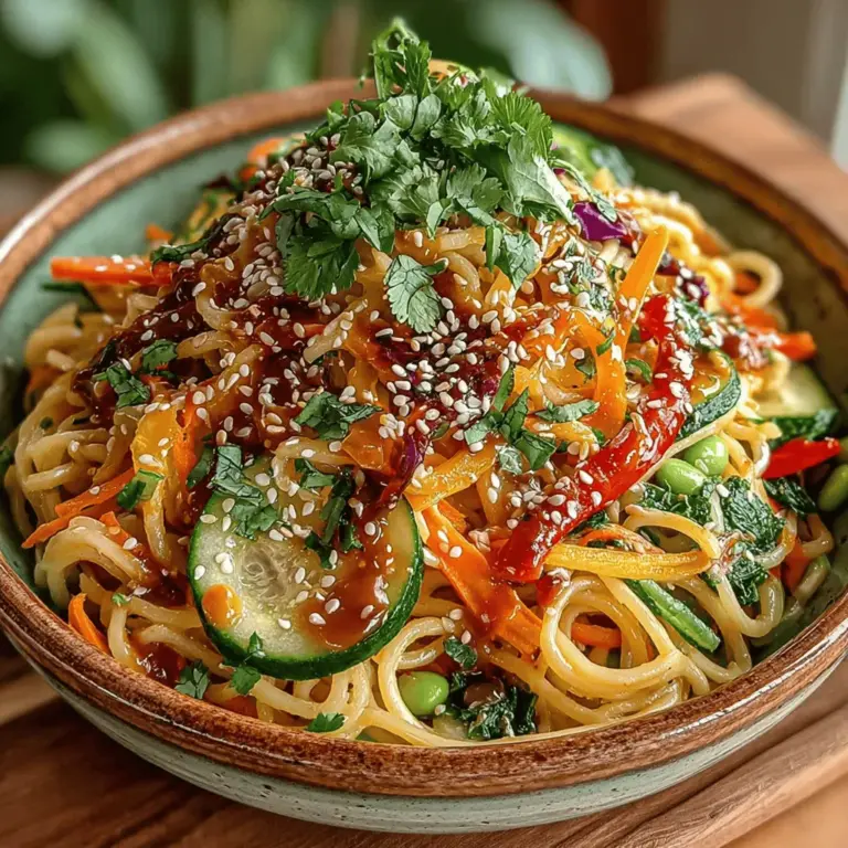 If you're in search of a vibrant and satisfying dish that combines fresh ingredients with tantalizing flavors, look no further than the Crunchy Asian Noodle Salad with Zesty Peanut Dressing. This salad is a culinary celebration, bringing together a medley of textures and tastes that cater to a wide range of palates. The crispness of the vegetables, the chewy texture of rice noodles, and the creamy richness of the peanut dressing create a harmonious balance that makes every bite a delightful experience.