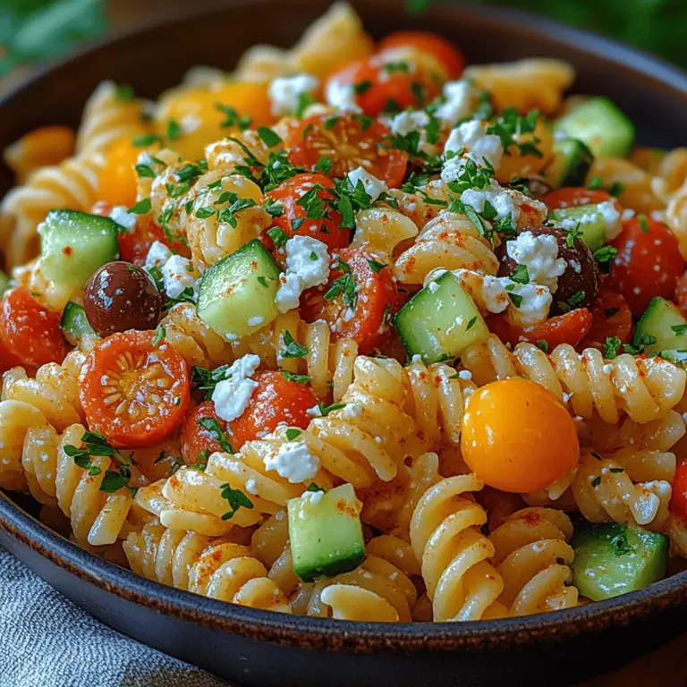 Pasta salads have become a staple of summer gatherings and backyard barbecues, offering a refreshing and versatile option for warm-weather dining. Among the many variations available, Creamy Greek Pasta Salad stands out for its vibrant colors and delightful combination of flavors. This dish not only pleases the palate but also nourishes the body, making it a perfect addition to any meal. With its medley of fresh vegetables, hearty pasta, and creamy dressing, the Creamy Greek Pasta Salad is both a crowd-pleaser and a nutritious choice that caters to a variety of dietary preferences.