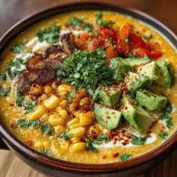 To kick off your Creamy Corn and Avocado Chowder, the first step is to sauté the aromatics, which typically include onions, garlic, and possibly some celery or bell peppers. This process is crucial for flavor development; it releases essential oils and sugars that enhance the overall taste of the chowder. Start by heating a tablespoon of olive oil or vegan butter in a large pot over medium heat.