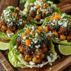 Simmering is a crucial step in creating the perfect Spicy Buffalo Chickpea Lettuce Cups. This technique allows the flavors of the chickpeas, spices, and buffalo sauce to meld beautifully, enhancing the overall taste of the dish. When you simmer the chickpeas with the sauce, the ingredients have time to infuse each other, resulting in a deeper, more vibrant flavor profile. Aim for a gentle simmer for at least 10-15 minutes, stirring occasionally to prevent sticking. This process not only enhances the flavor but also helps the chickpeas absorb the tangy, spicy notes of the buffalo sauce, making every bite satisfying.