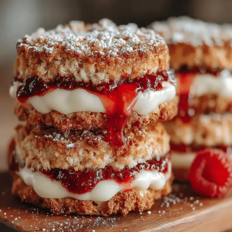 If you're on the lookout for a delectable treat that marries health with flavor, look no further than Raspberry Bliss Oat Sandwiches. These delightful sandwiches are not only a feast for the taste buds but also a celebration of wholesome ingredients. With the natural sweetness of raspberries and the hearty goodness of oats, this recipe delivers a perfect balance of flavors and textures that can satisfy any craving—whether you’re enjoying a mid-afternoon snack or looking for a nutritious breakfast option.