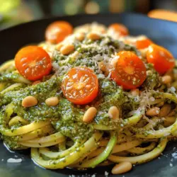 Zucchini Basil Pesto Pasta is a delightful culinary creation that combines fresh and vibrant ingredients to deliver a dish bursting with flavor. With the rise of health-conscious eating, zucchini noodles, often referred to as "zoodles," have gained popularity as a low-carb alternative to traditional pasta. This makes Zucchini Basil Pesto Pasta not only a delicious option but also a nutritious one, making it suitable for various dietary preferences. The homemade pesto, rich in aromatic basil and creamy nuts, elevates the dish, offering a gourmet touch that can transform a simple weeknight dinner into a memorable meal.