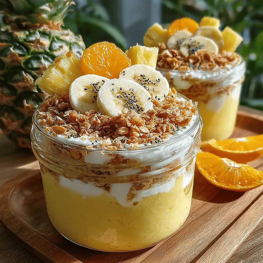 In the world of health-conscious eating, smoothie jars have emerged as a popular and practical choice for those seeking a nutritious meal on-the-go. Not only are they visually appealing, but they also offer a convenient way to pack in essential nutrients and satisfy cravings. The Tropical Paradise Pineapple Smoothie Jars take this concept to new heights, infusing vibrant tropical flavors into a delicious and healthful treat. This recipe is designed to awaken your senses and transport you to a sunny beach, all while providing a balanced meal that caters to various dietary preferences.