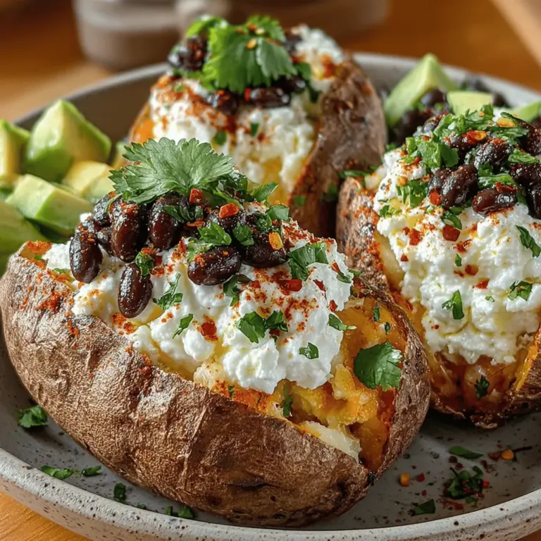 The Savory Sweet Potato Cottage Cheese Bowl is a delightful and nutritious dish that seamlessly combines flavors, textures, and health benefits in every bite. This recipe showcases creamy cottage cheese paired with tender, roasted sweet potatoes, topped with a variety of fresh ingredients that elevate the dish to a new level. It's a versatile meal that can be enjoyed at any time of the day—whether you're starting your morning with a healthy breakfast, enjoying a satisfying lunch, or looking for a light and nourishing dinner option.