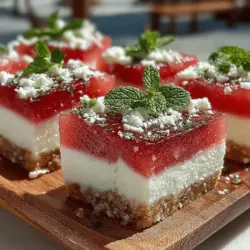 As the sun blazes down and temperatures soar, the craving for something cool and refreshing becomes almost irresistible. When it comes to enjoying a summer treat, few options are as satisfying and healthy as Frozen Watermelon Mint Yogurt Slices. This delightful recipe combines the juicy sweetness of watermelon, the creamy richness of Greek yogurt, and the invigorating zest of fresh mint—creating a dessert that is not only delicious but also nutritious. Unlike conventional frozen desserts that can be laden with sugars and artificial flavors, these yogurt slices offer a guilt-free way to indulge while staying cool.